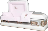 White Shaded Copper Finish with Pink Velvet Interior Fabric - Nature Brushed - Pittsburg, TX 777Caskets