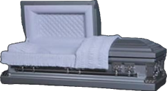 Silver Pearl Velvet Interior Casket - Triple 7 Caskets Pittsburg, TX USA