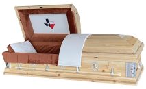 God Bless Texas - Solid Wood Casket - USA - Pittsburg TX 777 Caskets, Triple 7 Caskets