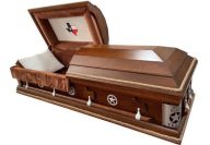 God Bless Texas - Solid Poplar Casket - USA - Pittsburg TX 777 Caskets, Triple 7 Caskets