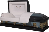 Blue with Blue and White Interior (In God's Care) Casket - 777 Coffin, USA TX