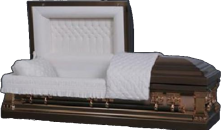 Light Bronze and Copper with Cream Interior Fabric - USA - Made in TX - Pittsburg, TX Triple 7 Caskets
