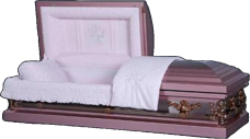 Orchid and Silver Casket, Coffin - Triple 7 Caskets, 777 Pittsburg, TX USA